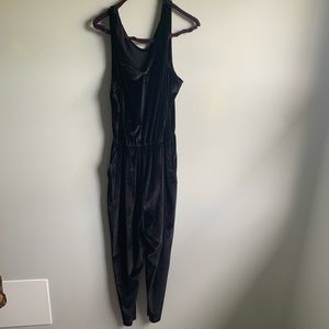 Black velvet romper